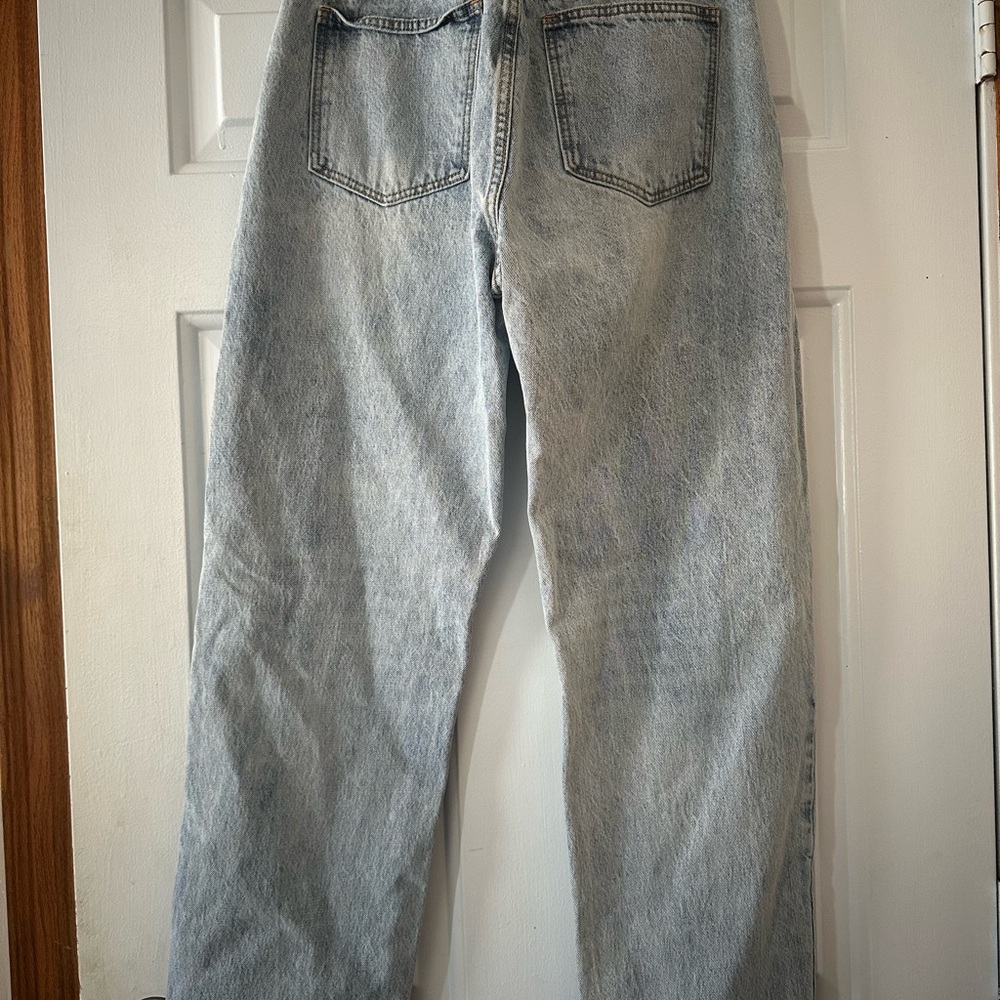 Princess Polly Holly Wide Leg Asymmetrical Button Fly Jeans. Sz 8. - Picture 10 of 12